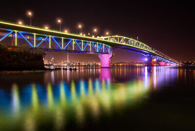Auckland Harbour Bridge reflections