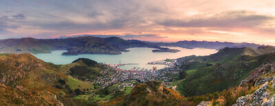Lyttelton Harbour Sunset Panorama